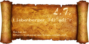 Liebenberger Tömör névjegykártya